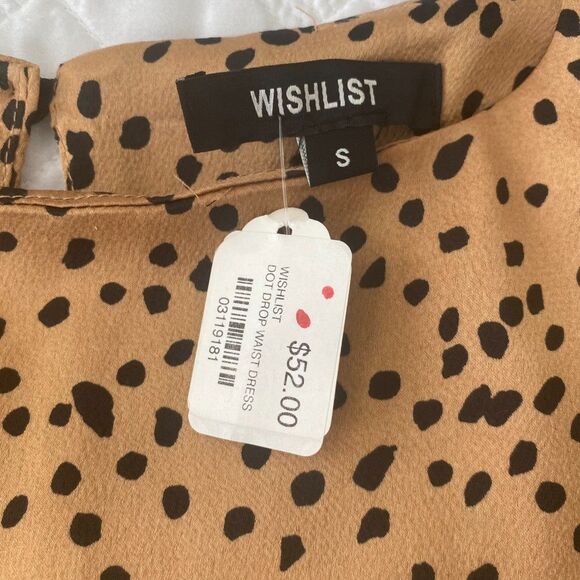 NWT Satin Ruffle Dress Size S Dots Cheetah - Picture 5 of 8